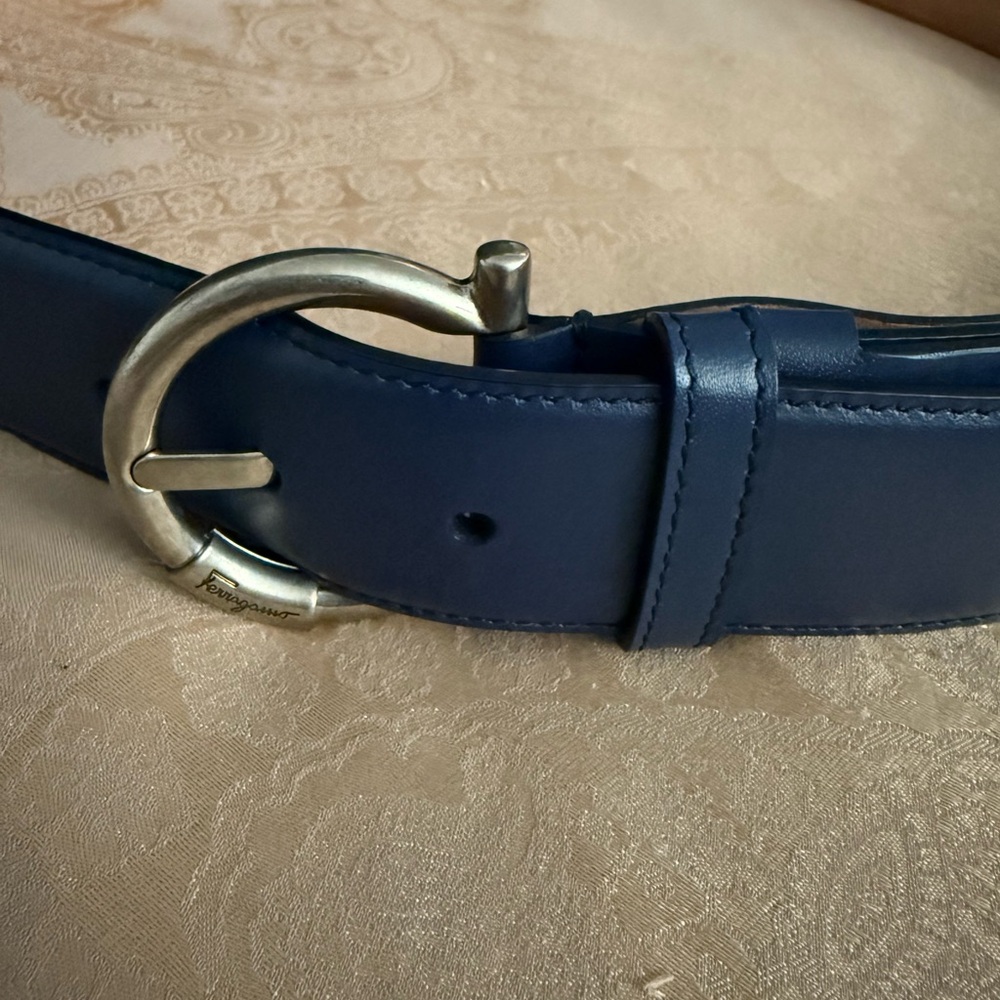 Salvatore Ferragamo Blue Silver Belt Classic Design - Picture 8 of 9